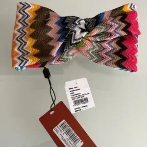 MISSONI Chevron Knotted Headband Missoni Chevron Headband in Pink and Blue – Rumpus Resort main image 3